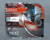 Галогеновая автолампа H1 Osram P14,5s 12V 55W 64150 NL-HCB Laser +150% Duo Box