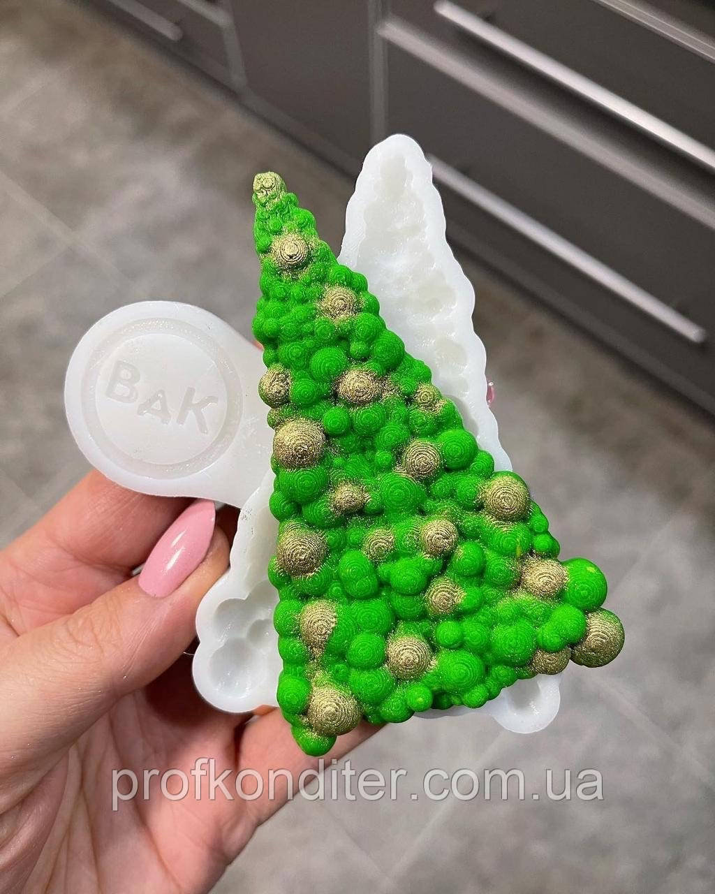 ЕКСКЛЮЗИВ! Силіконовий Молд для шоколаду, мастики, ізомальт "Ялинка з кульок", фото 1