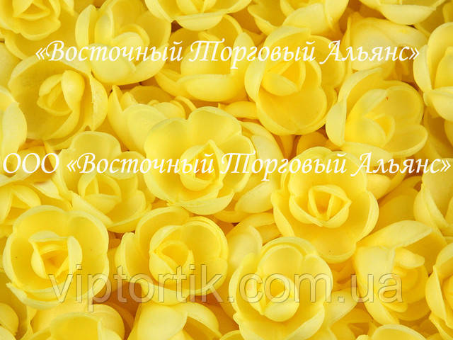Вафельные цветы - Розы Жёлтые большие - 1 шт. - фото 3 - id-p19325501