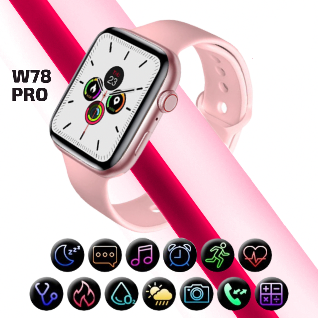 Смарт-годинник W78 Pro Рожевий Smart Watch series 7 Розумний годинник Фітнес браслет
