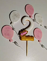 Цифра з кульками золота "2"