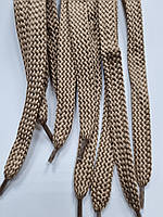 Шнурки плоский чехол поліестер 15мм темно-бежевий 1,25м