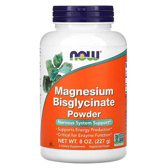 Магній бісгліцинат Now Foods Magnesium Bisglycinate powder для нервової системи у порошку 227 г