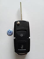 Корпус выкидного ключа для Volkswagen Passat Touran T5 Caddi Jetta Golf Galakeys 2 кнопки лезо HU66 (02-02)