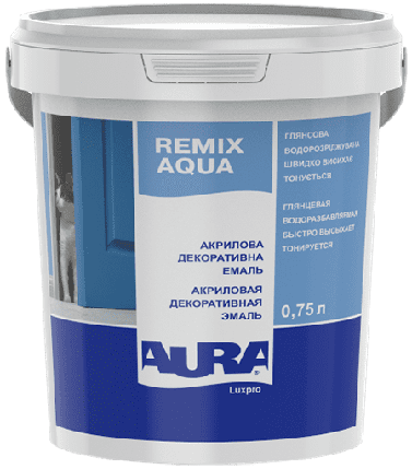 Акрилова емаль Aura Luxpro Remix Aqua біла глянсова 0.75л, фото 1