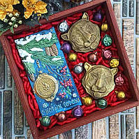 Шоколадний подарунковий набір із шоколадною плиткою та символом року Подарунок чоловікові або жінці Розмір коробки 20