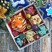 Шоколадный подарочный набор для детей и взрослых с символом года Шоколадные новогодние фигурки