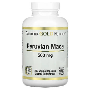 Мака перуанська 500 мг California Gold Nutrition Peruvian Maca 240 рослинних капсул