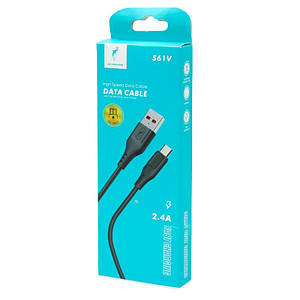 Кабель micro USB SKYDOLPHIN S61V 2.4A Fast Charging Data Cable Чорний