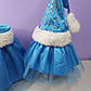 Костюм снігурочка новорічний 1-8 років спідниця фатинова та шапка блакитний колір 1 шт, фото 3