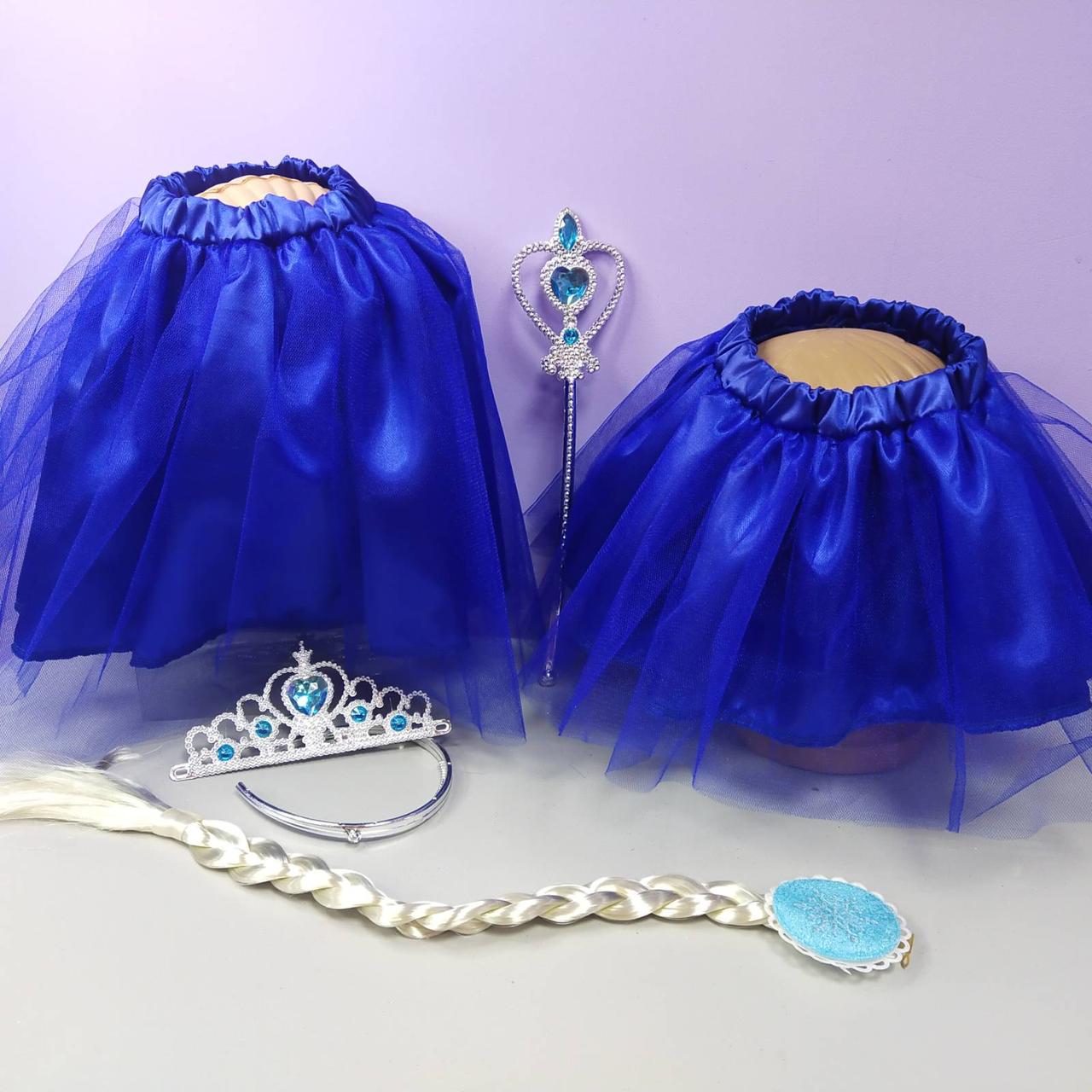 Костюм новорічний Ельза 1-8 років спідниця фатинова та корона синій колір 1 шт, фото 1