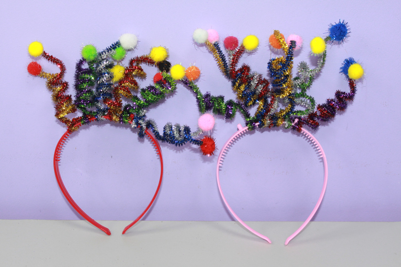 Дитячий яскравий блискучий карнавальний обруч серпантин, фото 1