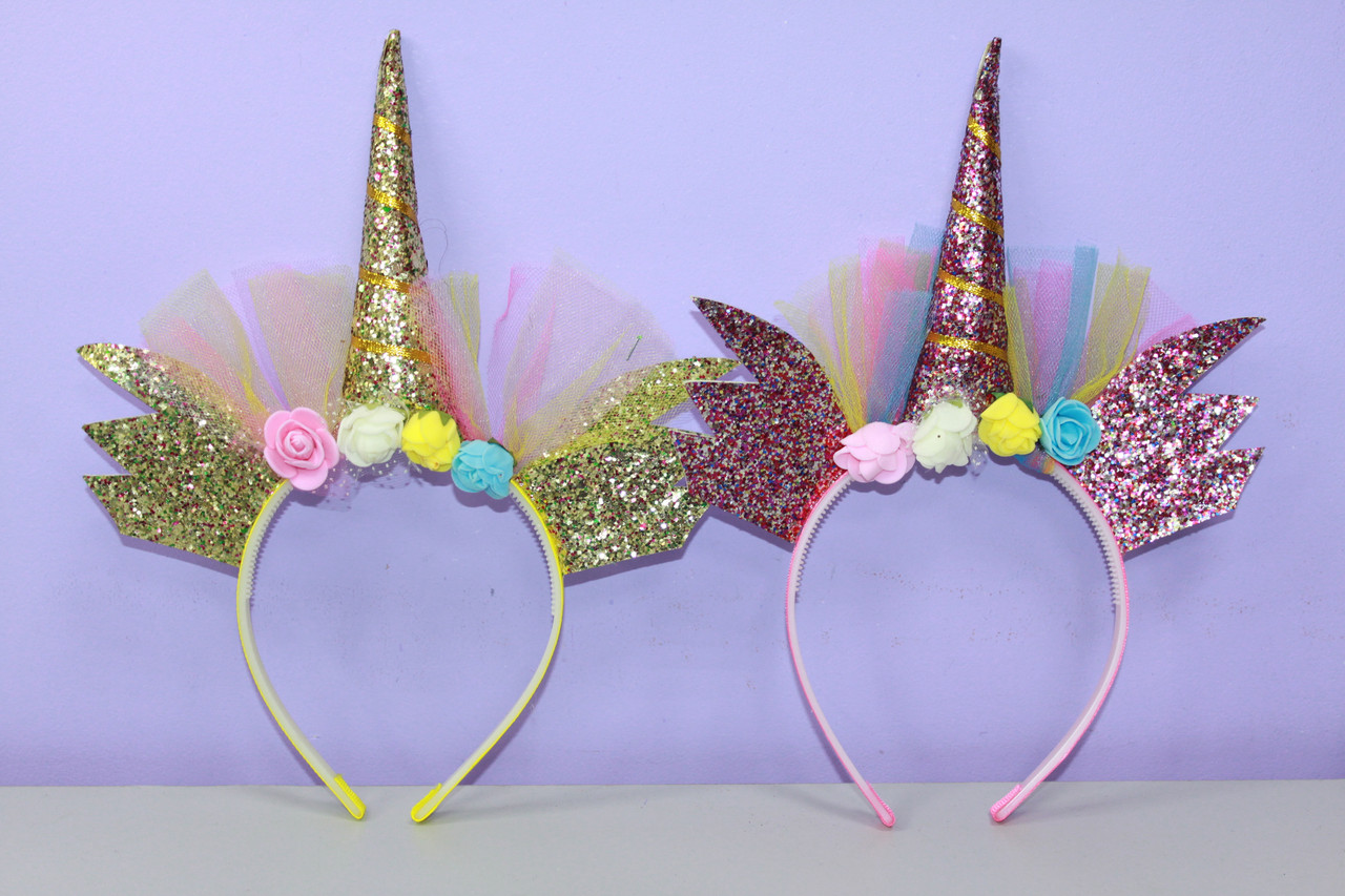 Дитячий карнавальний обруч одноріжка глітер, фото 1