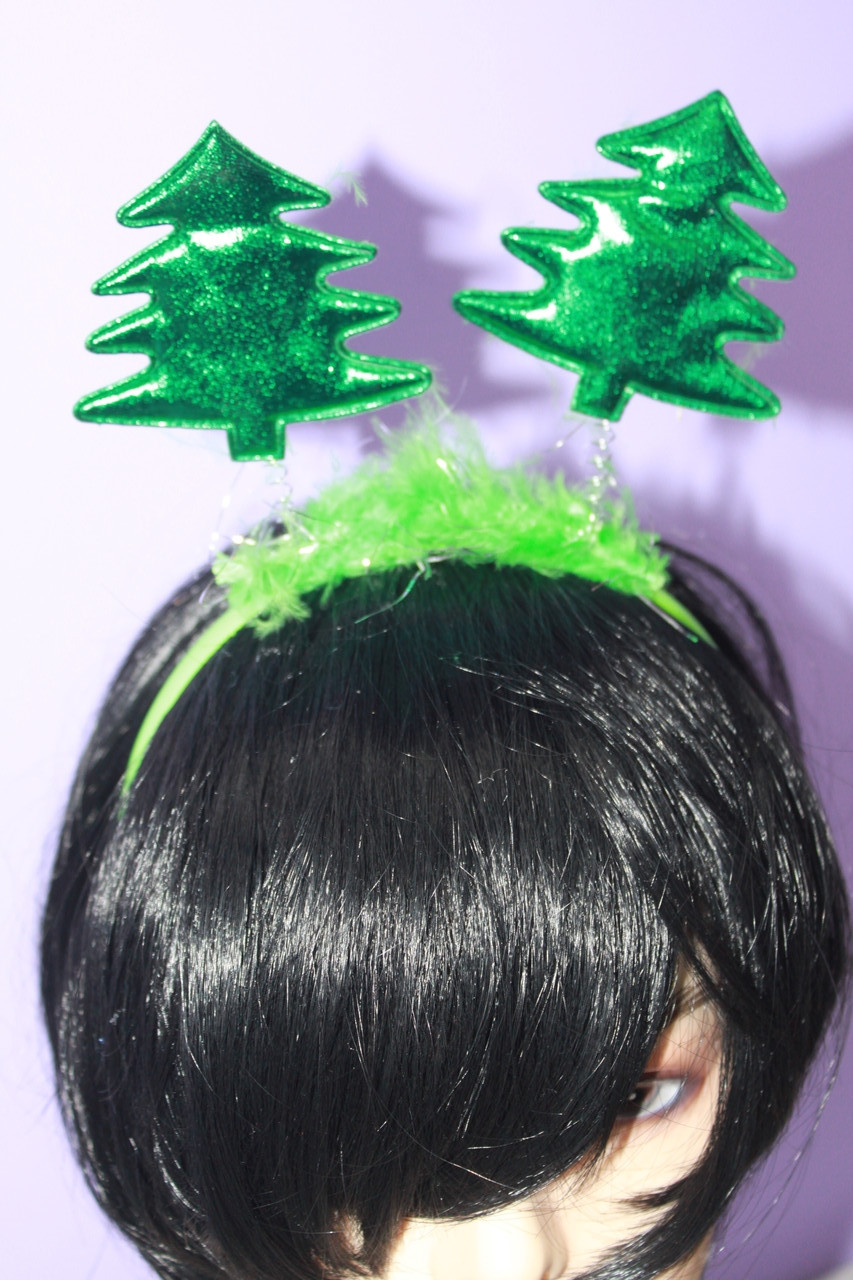 Дитячий карнавальний обруч дві ялинки зелений, фото 1