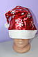 Новорічна шапка діда морозу санти хутряна червона 1 шт, фото 4