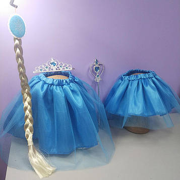 Костюм новорічний Ельза 1-8 років спідниця фатинова та корона блакитний колір 1 шт