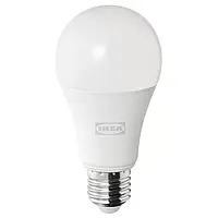 IKEA SOLHETTA LED лампа E27 1521 люмен, диммируемая / глобус белый опаловый (205.099.93)