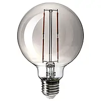 IKEA MOLNART Светодиодная лампа E27 120 люмен, сфера серого цвета, прозрачное стекло (405.135.69)