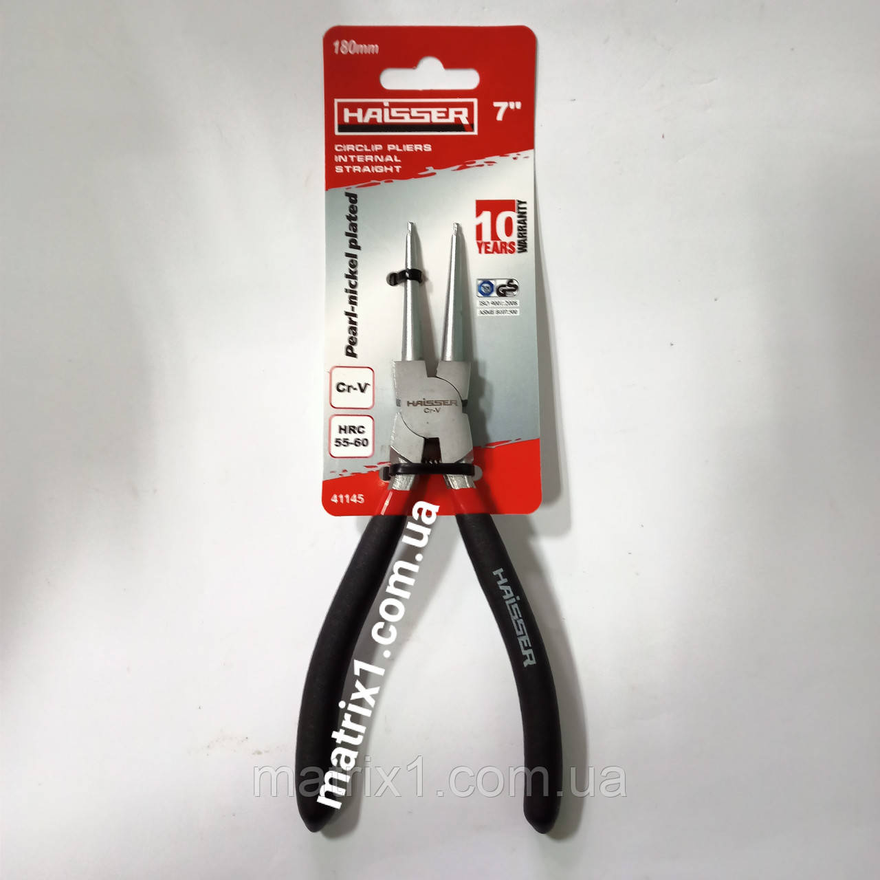Знімач для внутрішніх стопорних кілець, прямий, стиснення 180 мм HAISSER 41145, фото 1