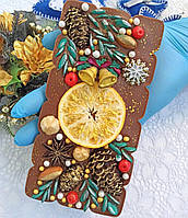 Новорічна шоколадна плитка Подарунок на Новий рік і Різдво Шоколадка з начинкою 17*8,5 см