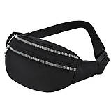 Поясна сумка бананка 00909 на два відділення чорна, фото 7