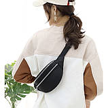 Поясна сумка бананка 00909 на два відділення чорна, фото 8