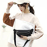 Поясна сумка бананка 00909 на два відділення чорна, фото 9