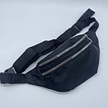 Поясна сумка бананка 00909 на два відділення чорна, фото 2