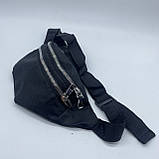 Поясна сумка бананка 00909 на два відділення чорна, фото 5