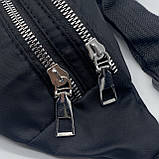 Поясна сумка бананка 00909 на два відділення чорна, фото 3