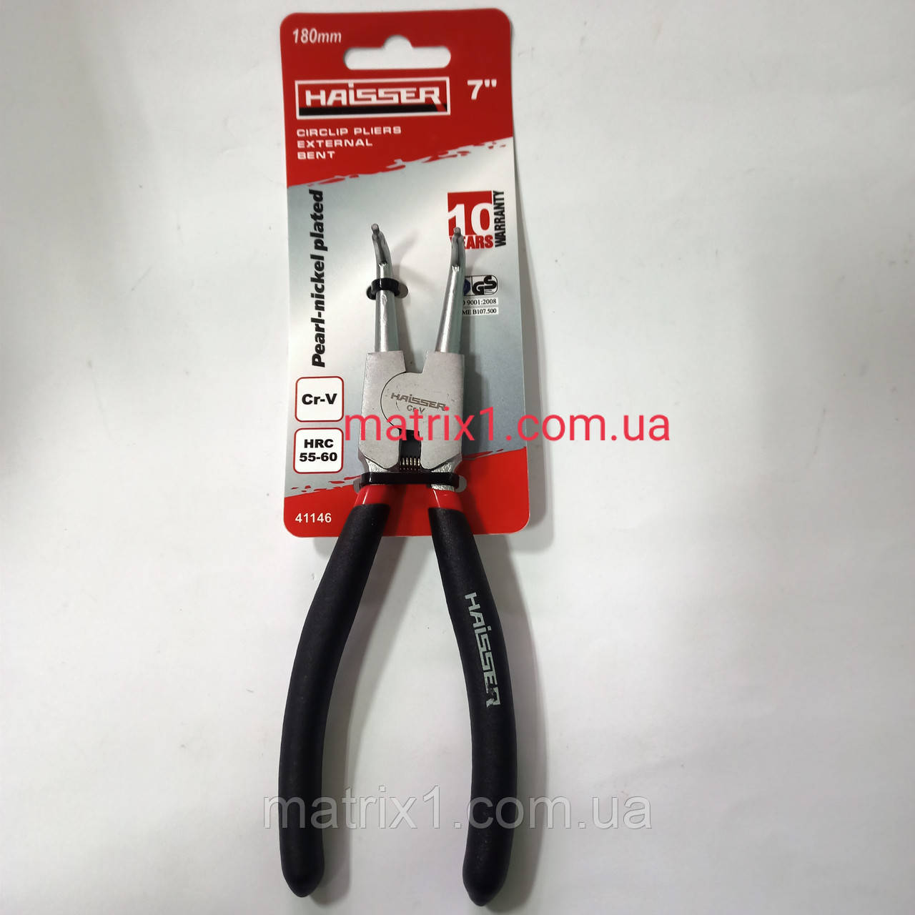 Знімач для зовнішніх стопорних кілець, вигнутий, розтискання 180 мм HAISSER 41146, фото 1