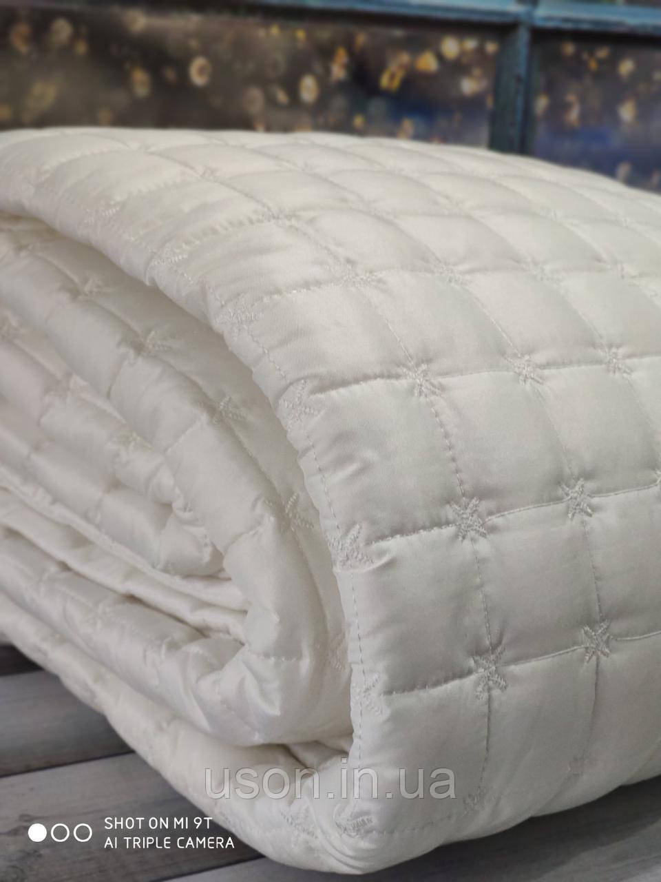 Покривало стьобане з наволочкою 180*240 Akasya кремово-білий, фото 1
