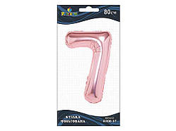 Кулька фольгована цифра 7 РОЖЕВЕ ЗОЛОТІ 80 см. 830837 ТМ PELICAN