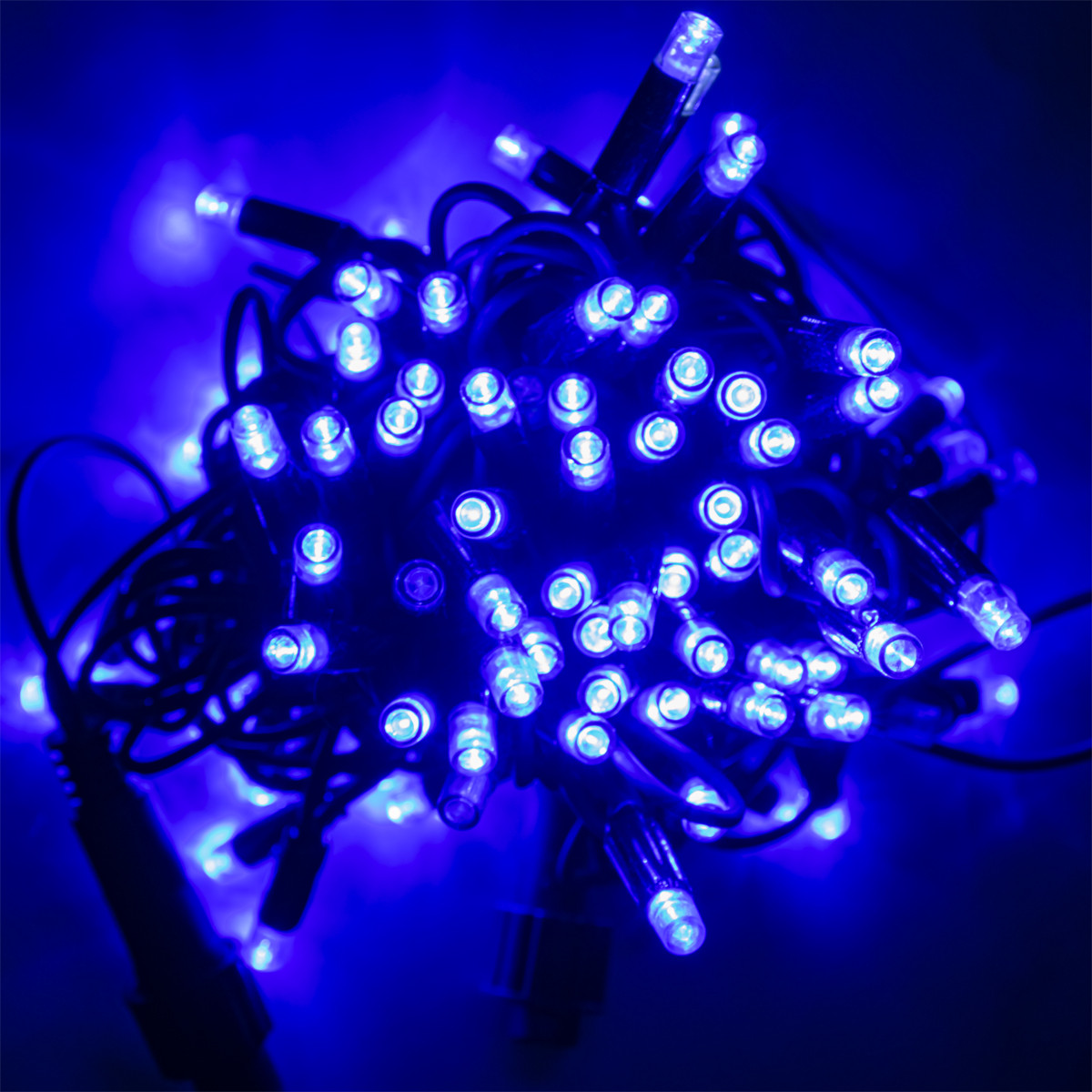 Уличная гирлянда на дом 10м Xmas LED 100L Синяя гирлянда на дерево, новогодняя гирлянда на фасад дома (GK) - фото 3 - id-p1529010619