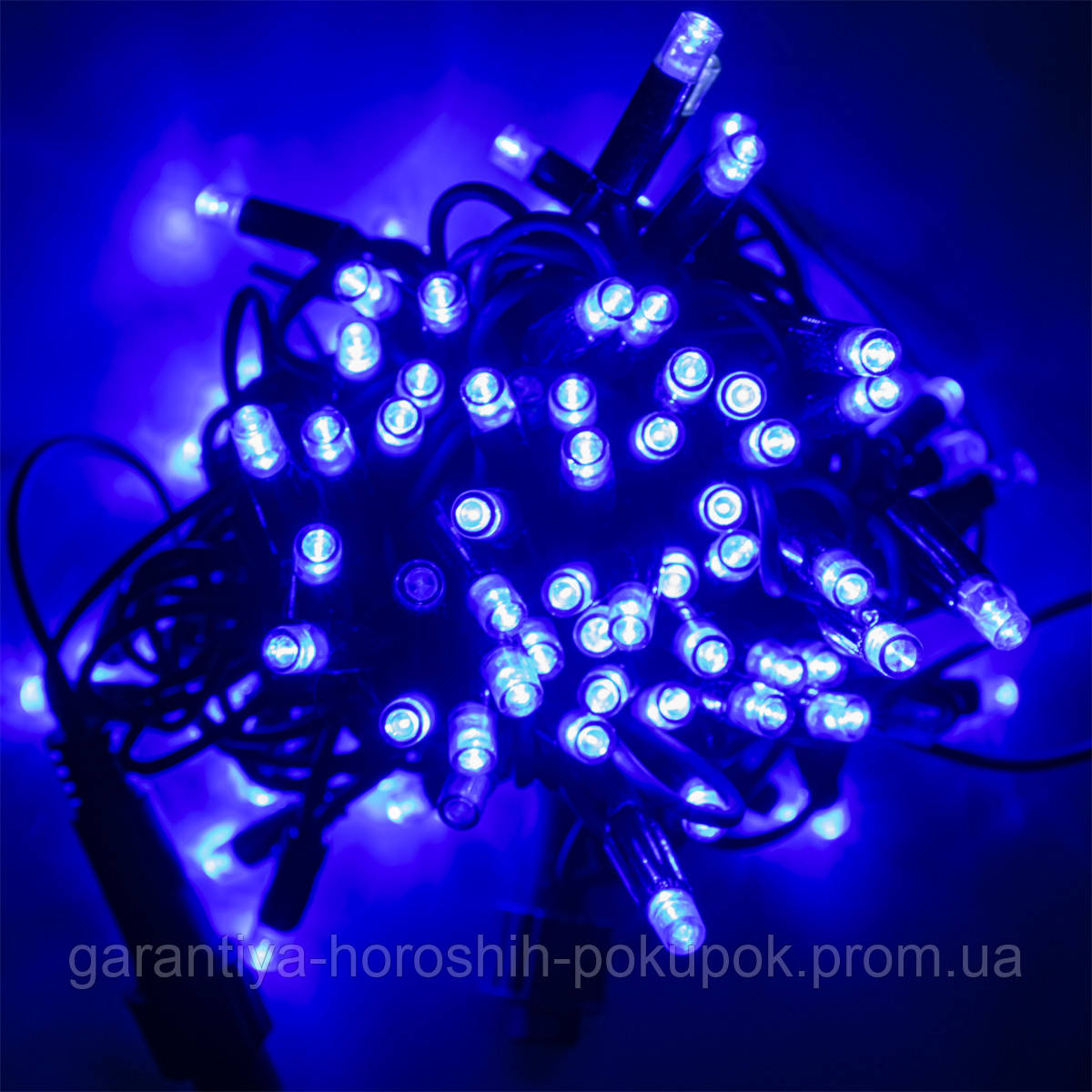 Уличная гирлянда на дом 10м Xmas LED 100L Синяя гирлянда на дерево, новогодняя гирлянда на фасад дома (GA) - фото 3 - id-p1529011212