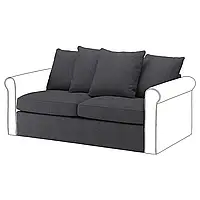 IKEA GRÖNLID Чехол на 2-местную секцию дивана-кровати, Спорда темно-серый (505.011.89)