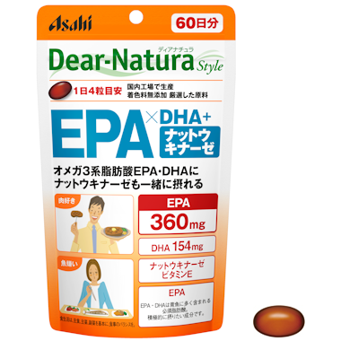 Asahi Dear Natura Omega-3 EPA 360 мг, DHA 154 мг, наттокіназа 5,5 мг, 240 капсул на 60 днів прийому. До 07/2026