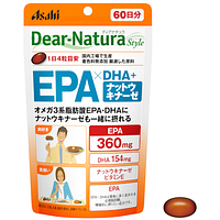 Asahi Dear Natura Omega-3 EPA 360 мг DHA 154 мг + наттокиназа 5,5 мг 360 капсул на 90 дней