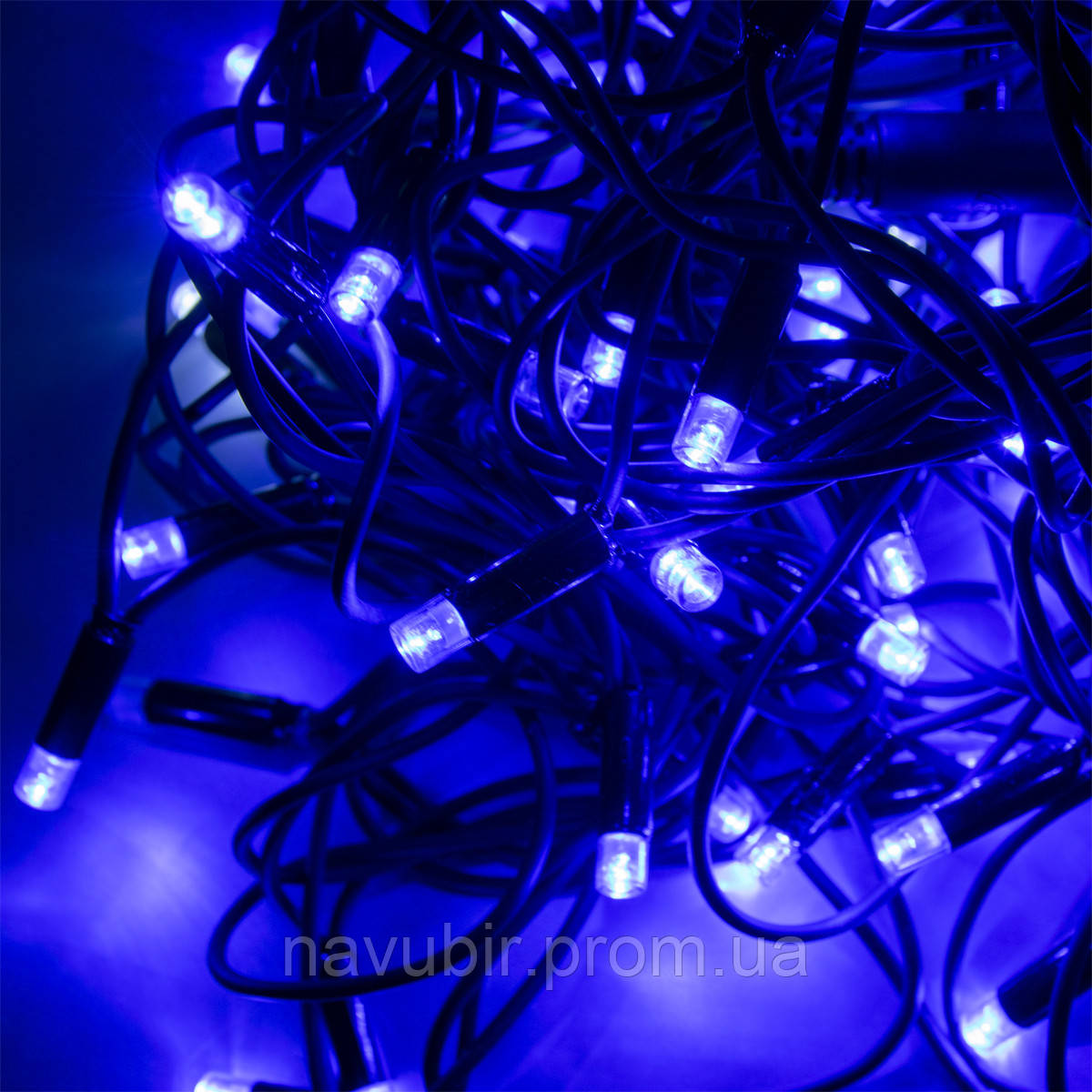 Уличная гирлянда на дом 10м Xmas LED 100L Синяя гирлянда на дерево, новогодняя гирлянда на фасад дома (NV) - фото 4 - id-p1529013506
