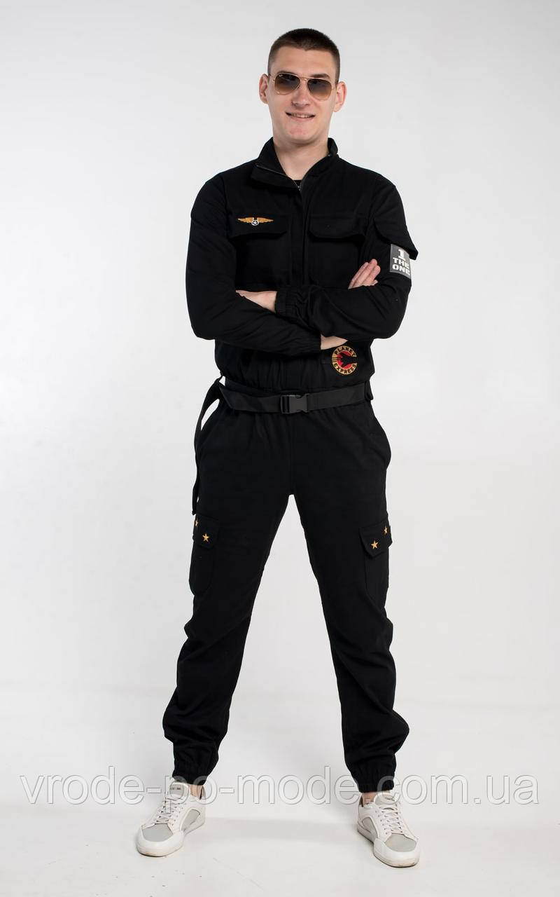 Комбінезон Aviator black унісекс, у наявності та під замовлення, для чоловіків і жінок