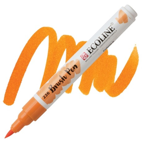 Маркер акварельний пензлик Royal Talens Ecoline Brushpen жовтогарячий світлий (236), 11502360