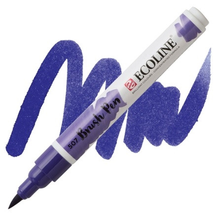 Маркер акварельний пензлик Royal Talens Ecoline Brushpen ультрамарин фіолетовий (507), 11505070