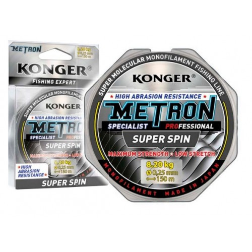 Волосінь KONGER METRON SPECIALIST PRO SUPER SPIN 100м (колір - світло-сірий)