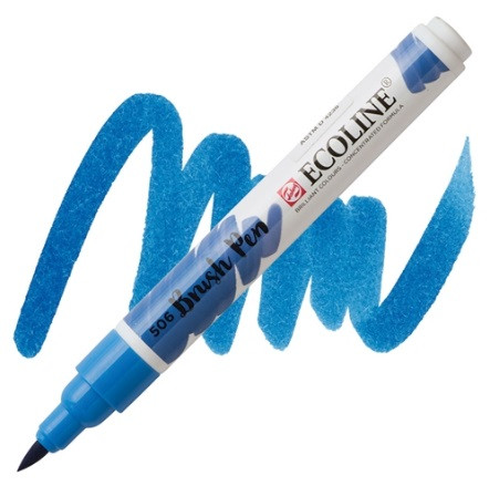 Маркер акварельний пензлик Royal Talens Ecoline Brushpen ультрамарин темний (506), 11505060
