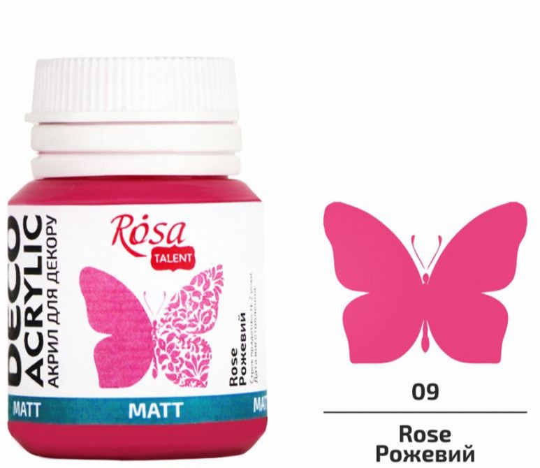 Акрил для декору рожевий матовий 20 мл Rosa Talent, 209
