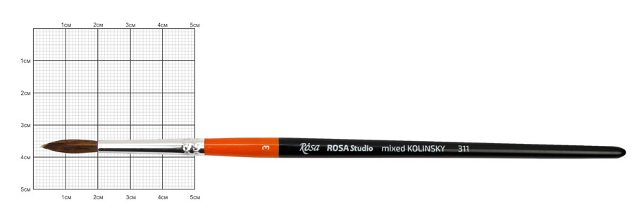 Кисть колонок круглий № 3 Rosa Studio 311, 18631103