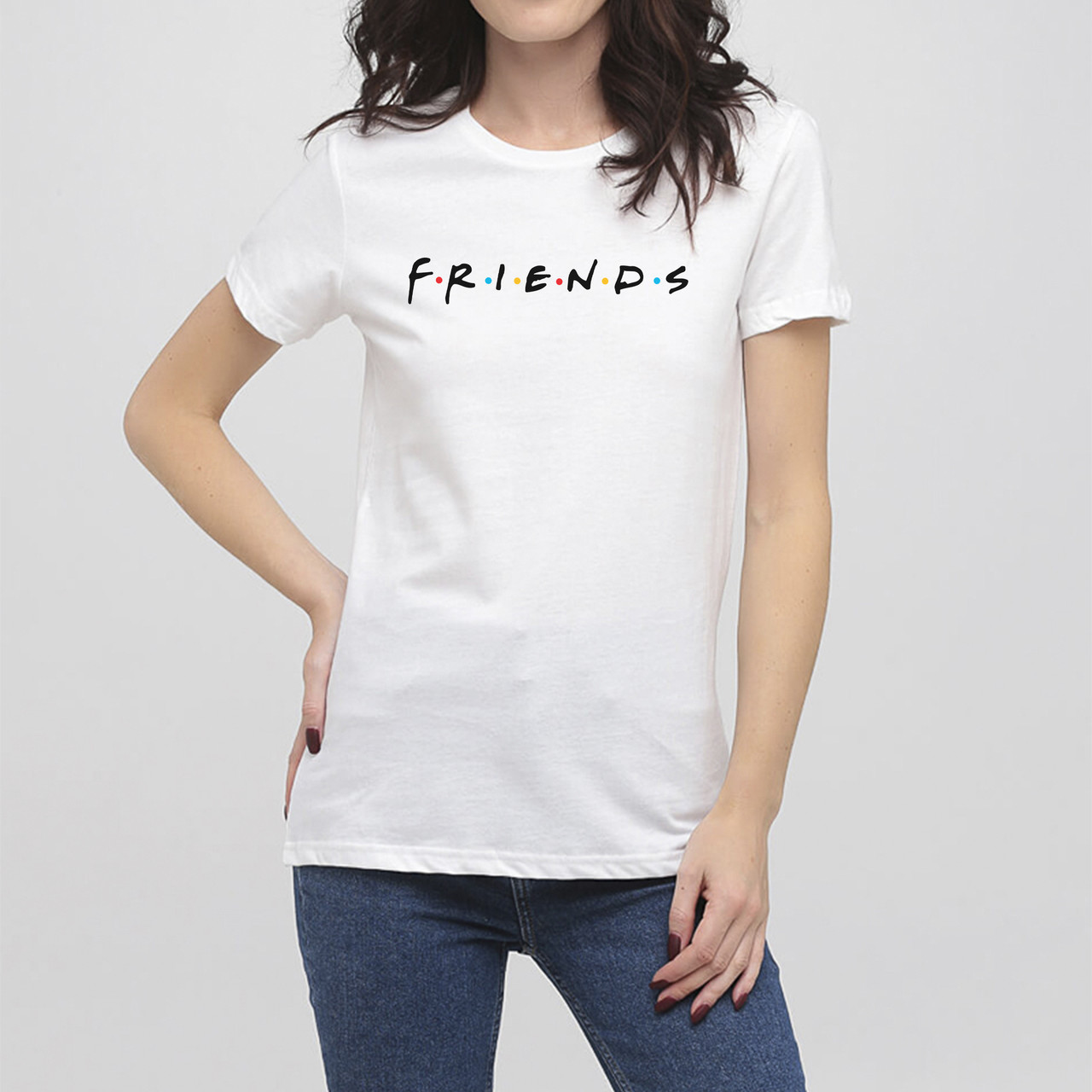 Жіноча футболка з принтом Friends від KLik print білого кольору