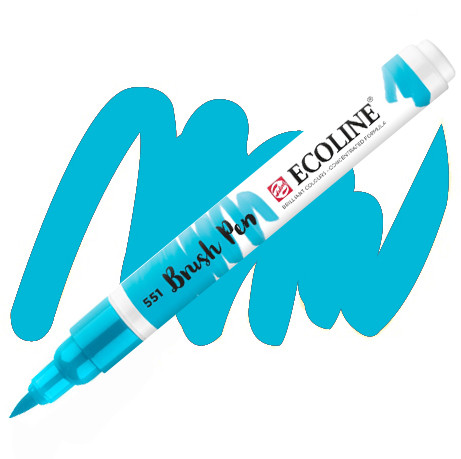 Маркер акварельний пензлик Royal Talens Ecoline Brushpen небесно-блакитне світло (551), 11505510
