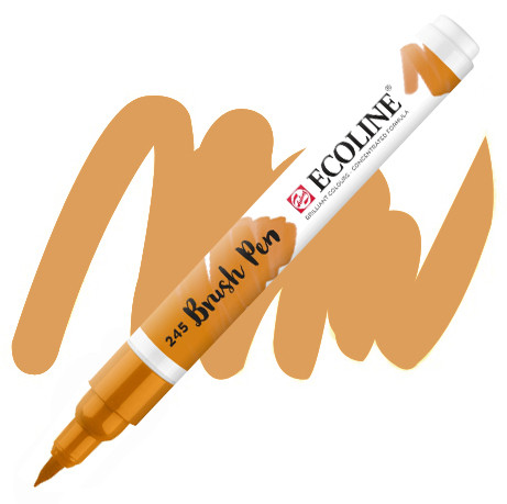 Маркер-пензель акварельний жовтий шафрановий (245) Brush Pen Ecoline Royal Talens, 11502450