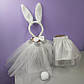 Костюм зайчик новорічний 1-8 років спідниця фатинова й обруч вушка колір білий 1 шт. зайчик, фото 3